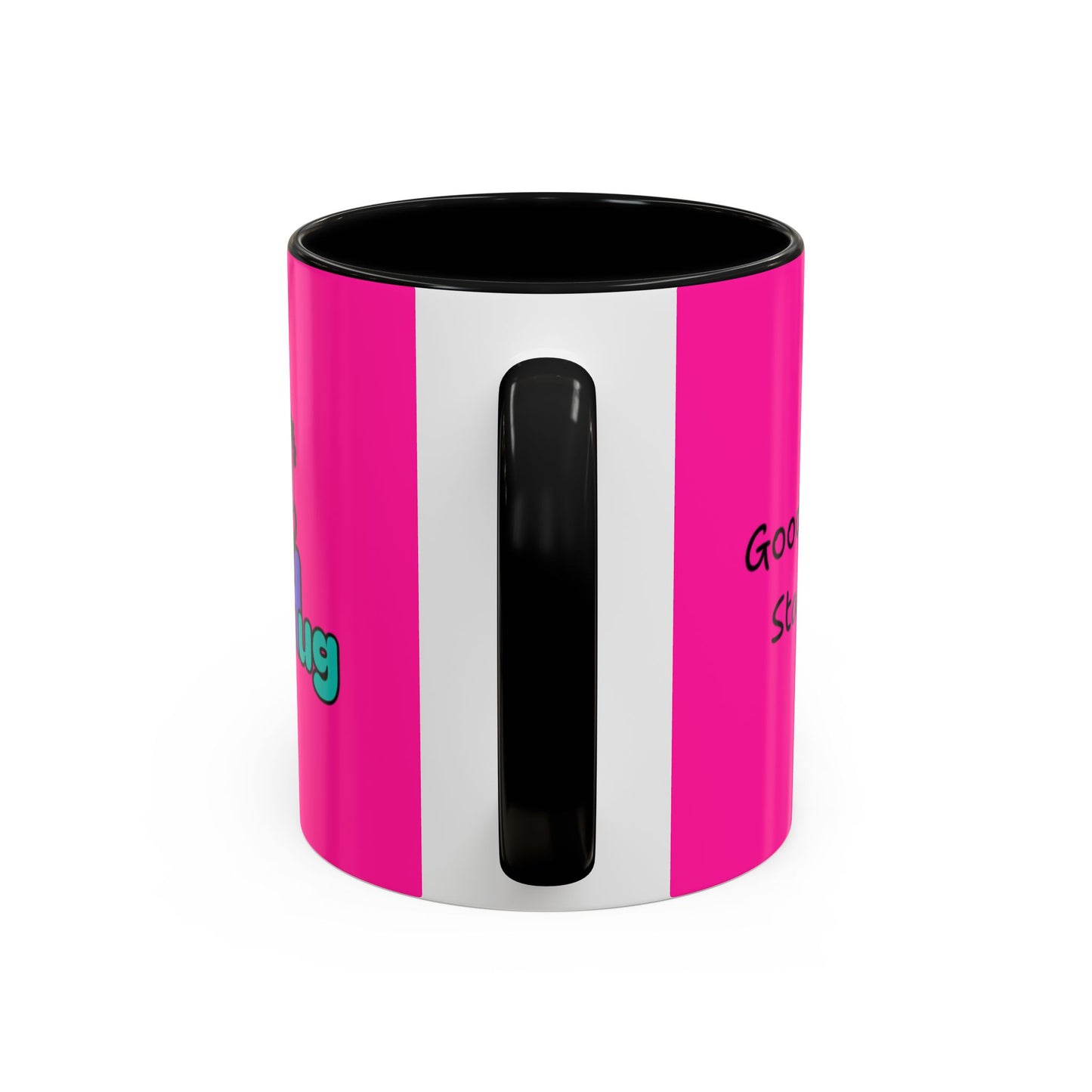 'Good Morning Starshine' Neon Cheerful Coffee Mug by PositiveHug - Pink exterior