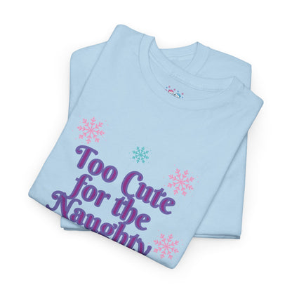 Christmas Cat T-Shirt, Too Cute for the Naughty List | PositiveHug
