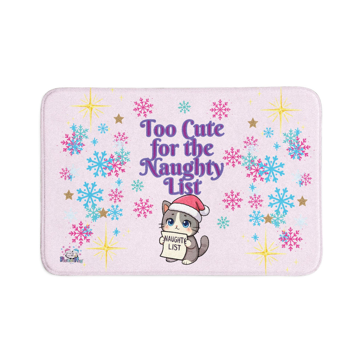 Too Cute for the Naughty List Christmas 3-Piece Bath Mat Set | PositiveHug