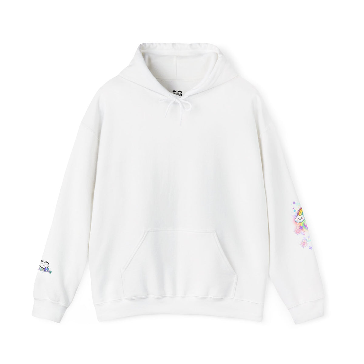 'Be the Rainbow in Someone Else's 💩 Storm' Rainbow Cloud Cute Graphic Hoodie | PositiveHug