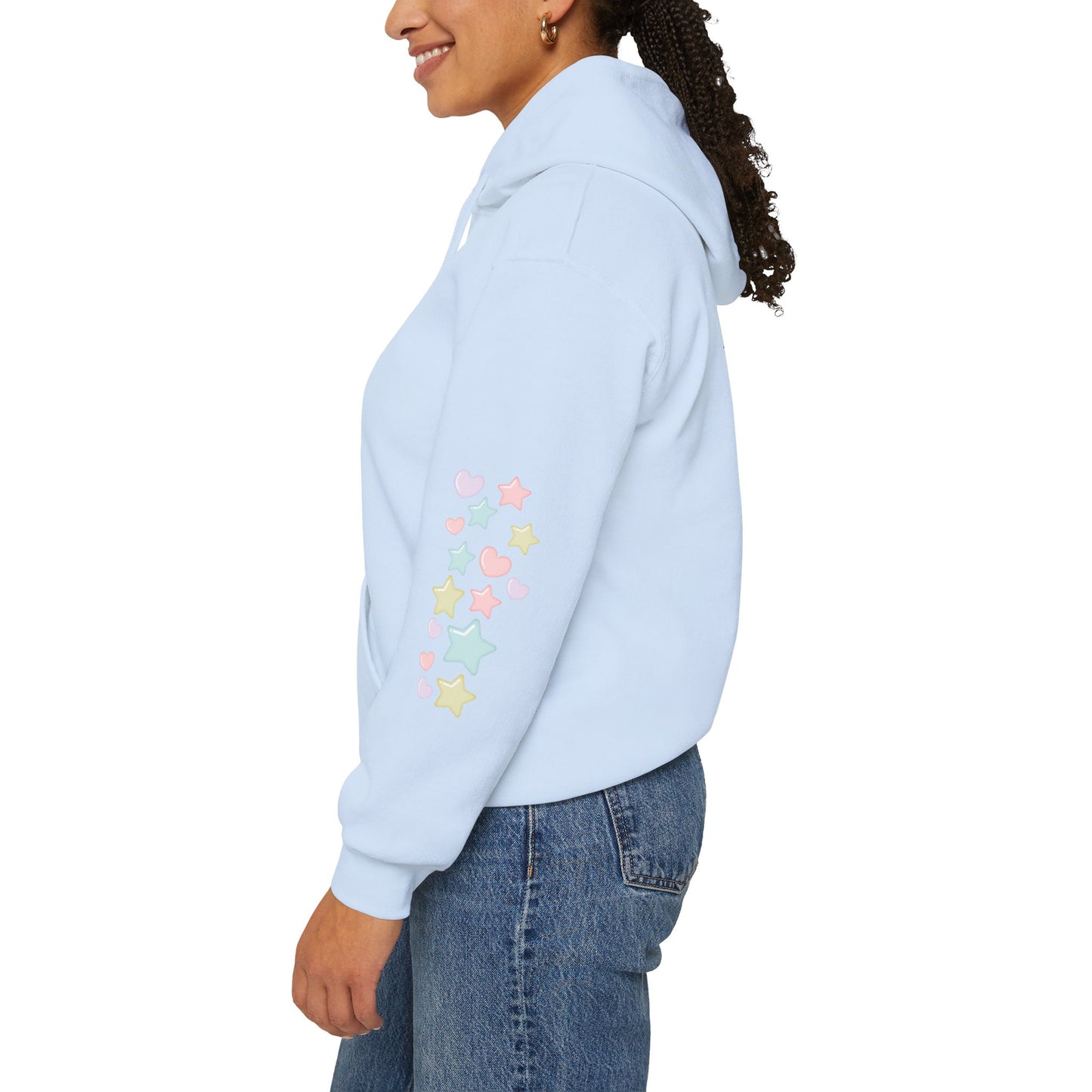 Kindness Is Your Strength  — Pastel Hearts & Stars Motivational Hoodie