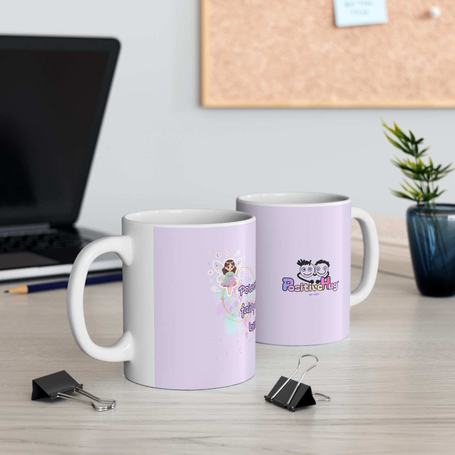 "Powered by Fairy Dust & Brains" Fairy Aesthetic Ceramic Mug | 11oz & 15oz | PositiveHug