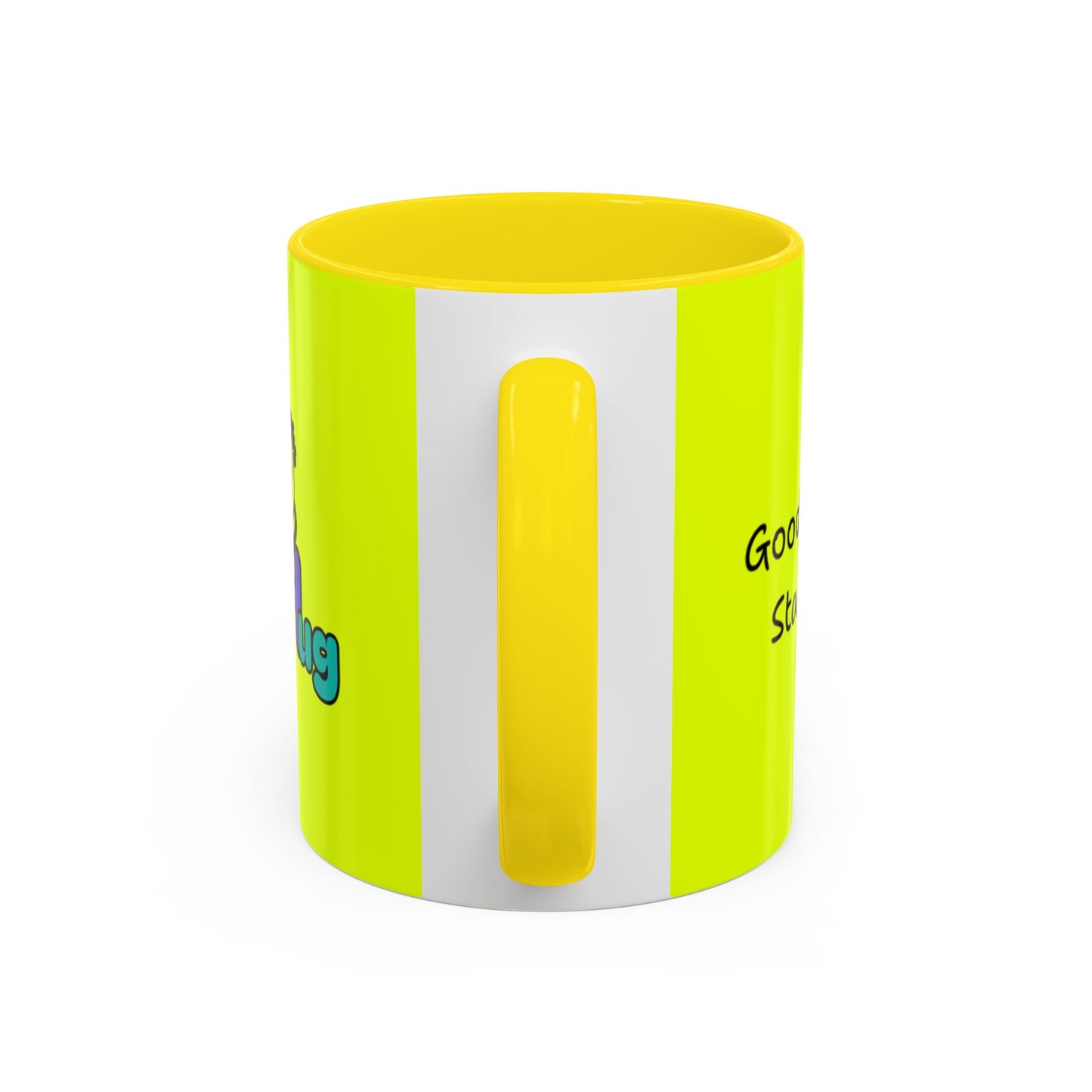 'Good Morning Starshine' Neon Cheerful Coffee Mug by PositiveHug - Yellow exterior