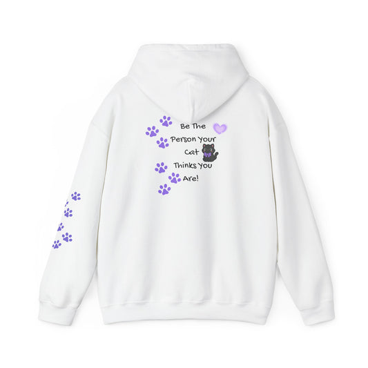 Cat Lovers Women's Hoodie — Paw Print Back Graphic | PositiveHug