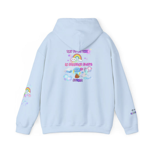 'Be the Rainbow in Someone Else's 💩 Storm' Rainbow Cloud Cute Graphic Hoodie | PositiveHug