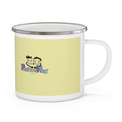 Enamel Camping Mug - 'Live in the Sunshine' Cute PositiveHug Camping Coffee Cup