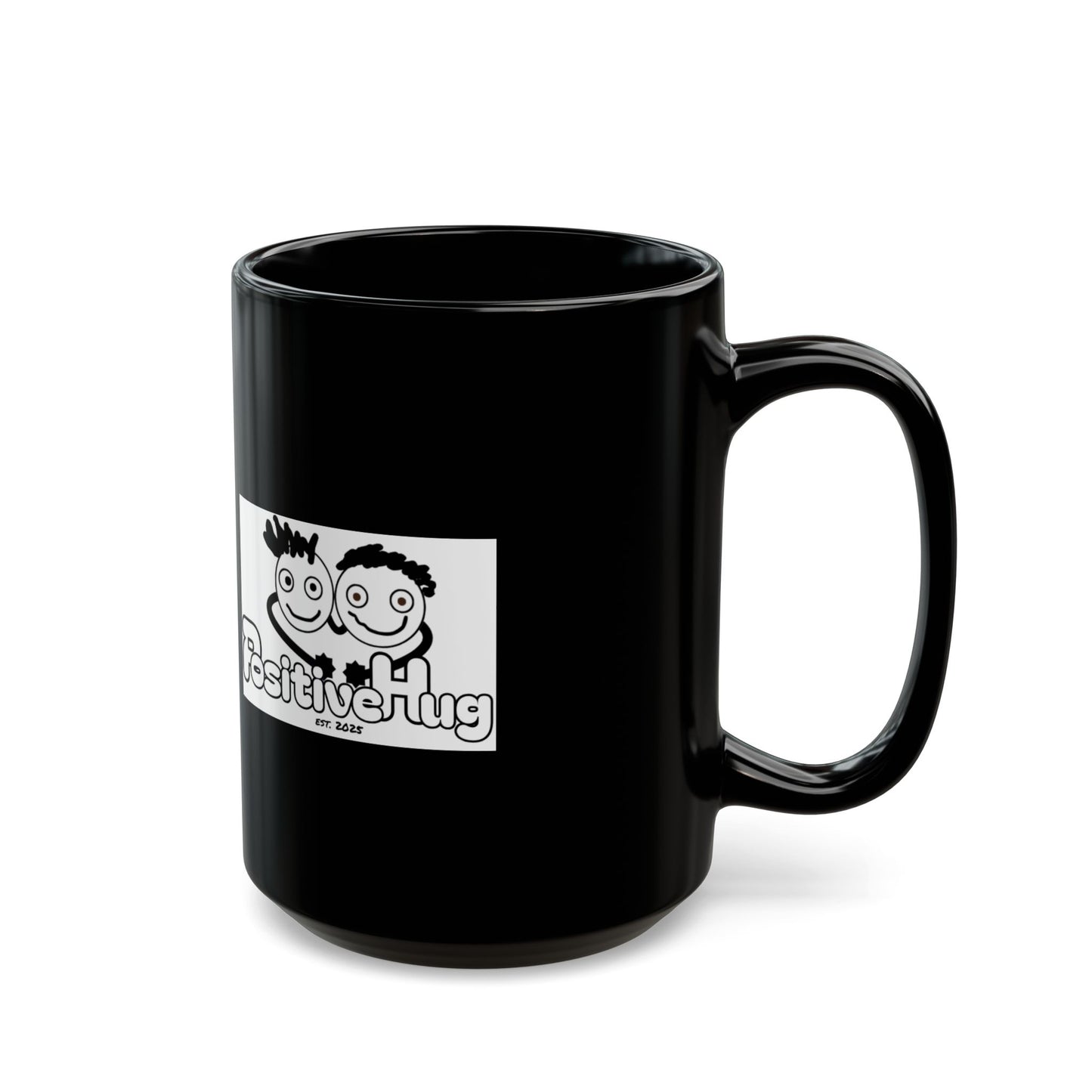 Hey Bro, I believe in you! ' PositiveHug Black Mug - Motivational Coffee Cup for Inspiration and Support