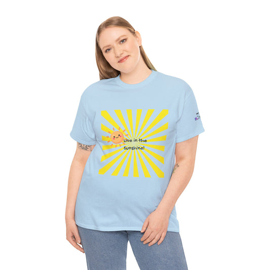 Live in the Sunshine - Bright Positivity Festival Vibes Heavy Cotton Tee