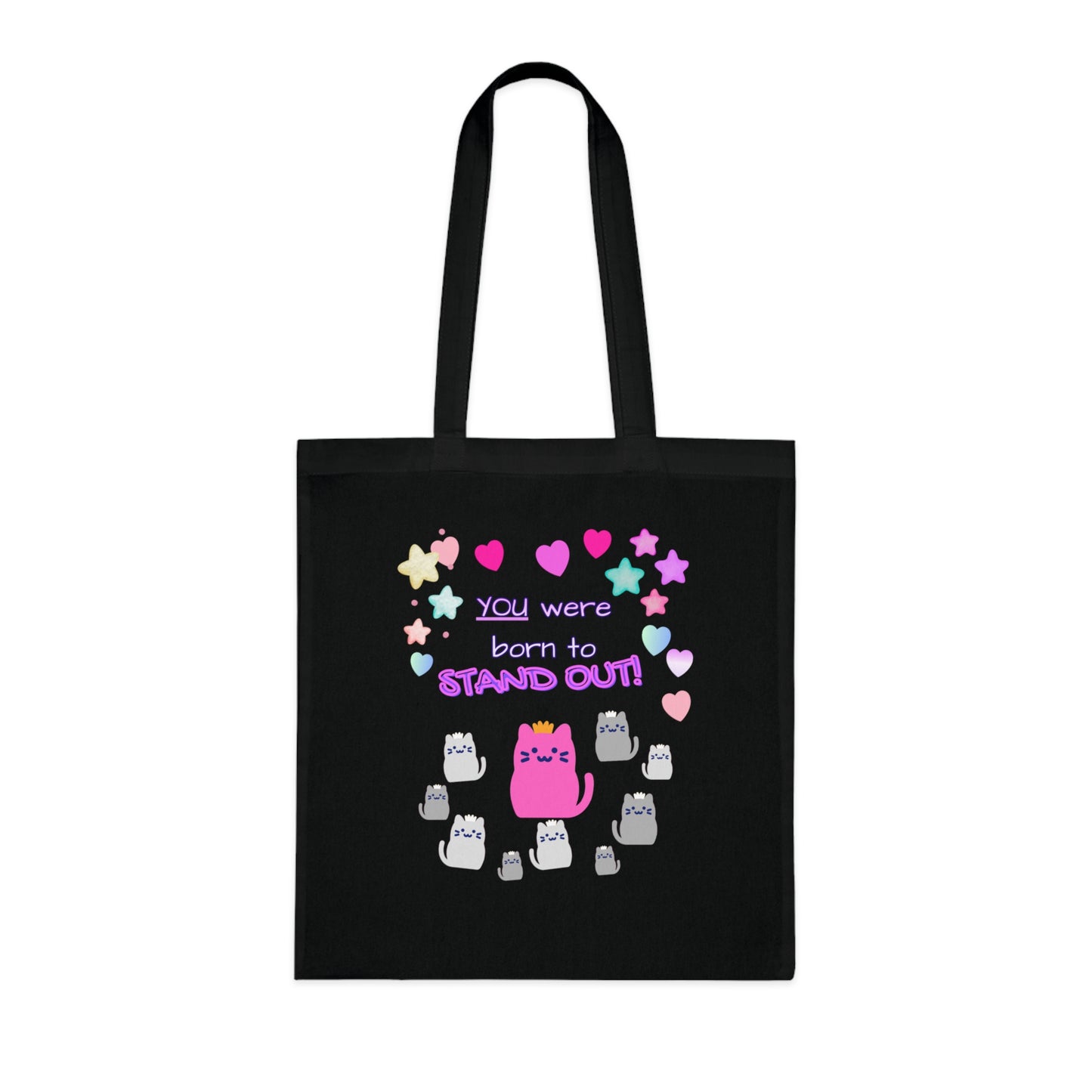 You Were Born to Stand Out — Cute Cat Cotton Tote Bag