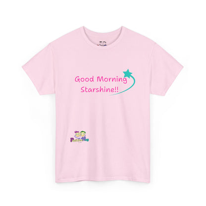 'Good Morning Starshine' Unisex Heavy Cotton Tee by PositiveHug - Design on Front