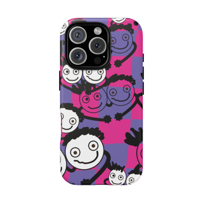 Positive Vibes Phone Case - By PositiveHug Happy, Colorful Tough Case - Pink & Purple