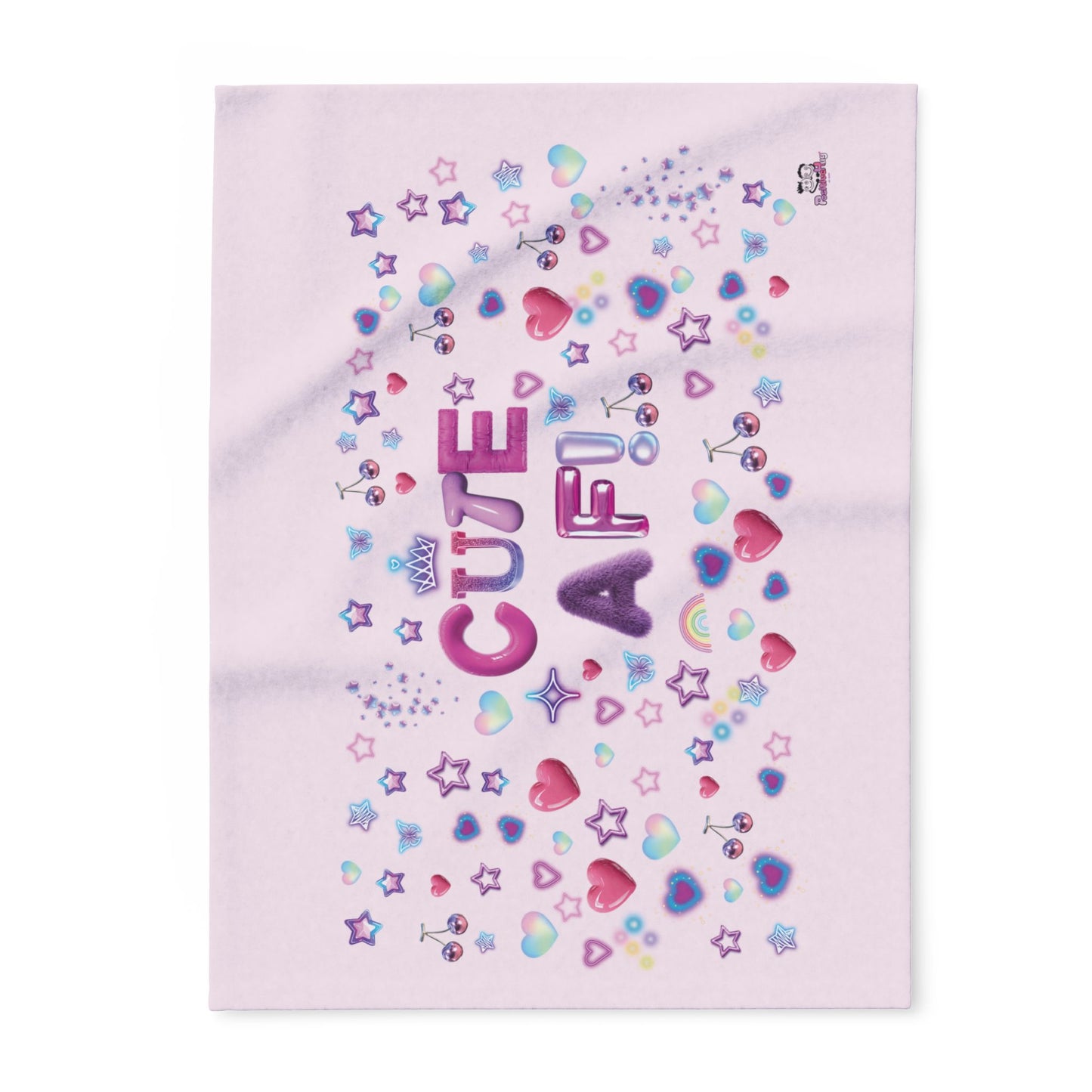 Cute AF Pink Plush Fleece Blanket — Heart & Star Cosy Cute Throw | PositiveHug