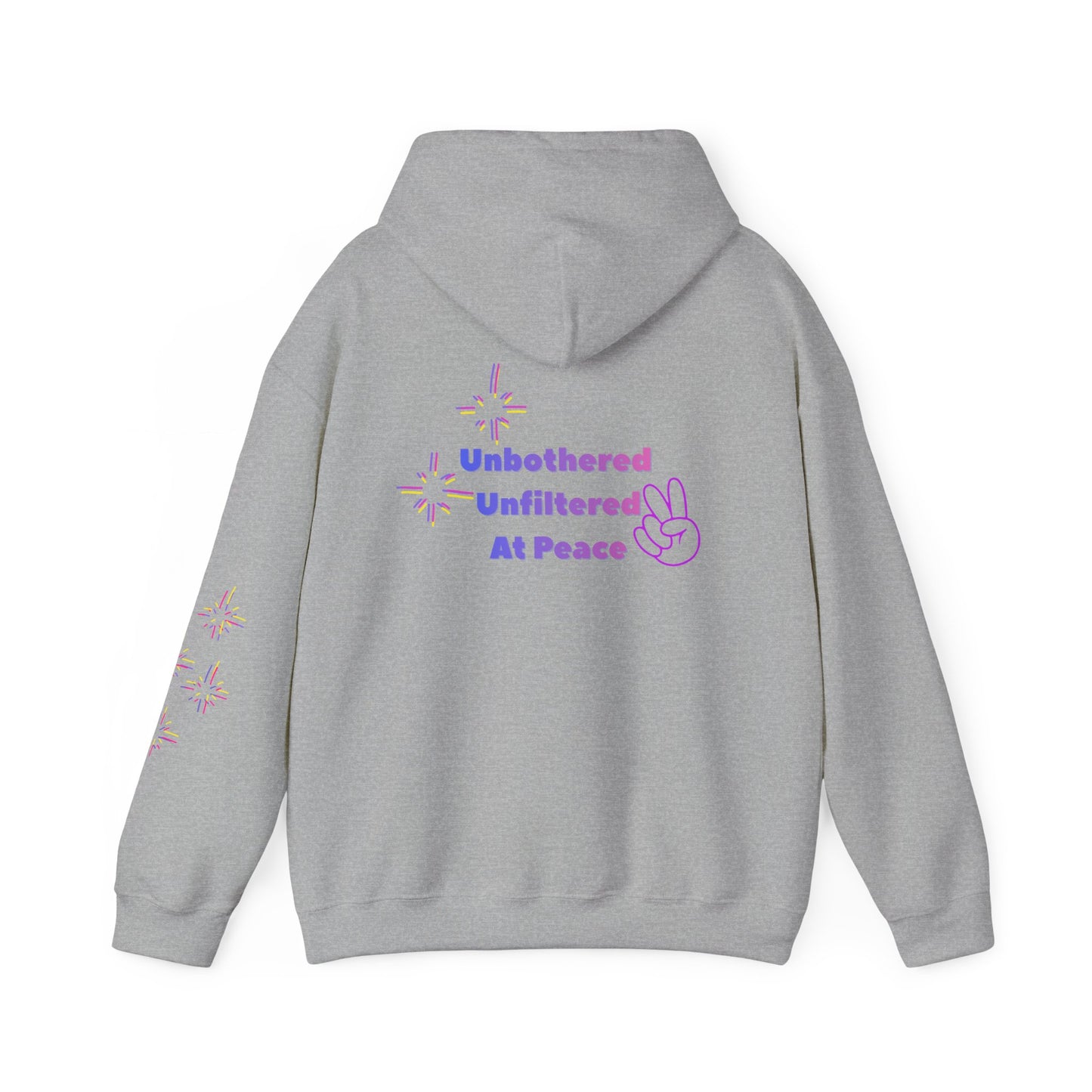 Unbothered Unfiltered At Peace Hoodie — Anti Social Media Graphic