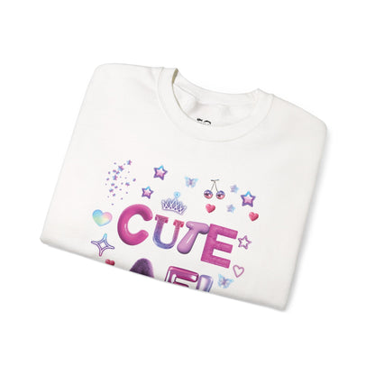 "Cute AF!" Kawaii Pastel Hearts & Stars Graphic Sweatshirt | PositiveHug