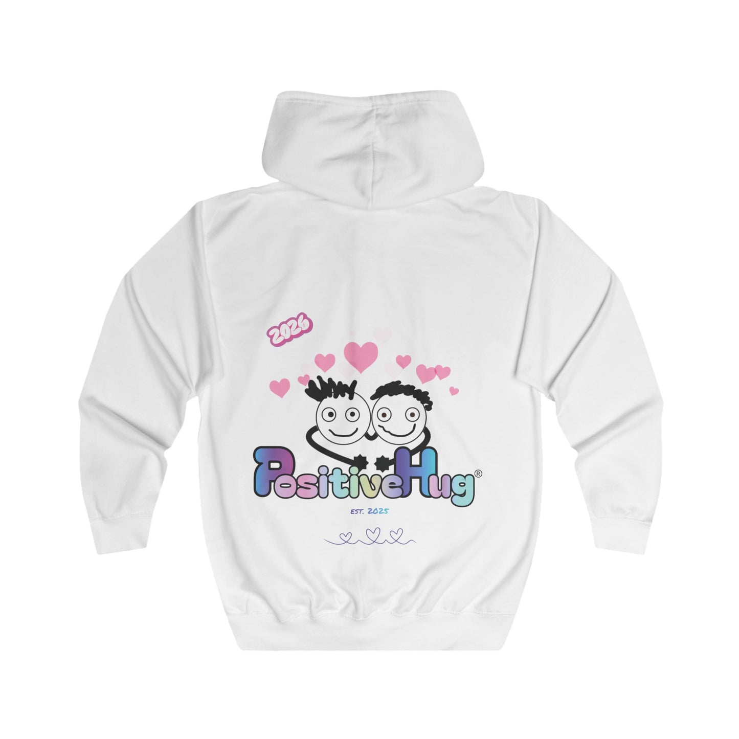White Limited 2026 Piece - PositiveHug Logo Zip Hoodie