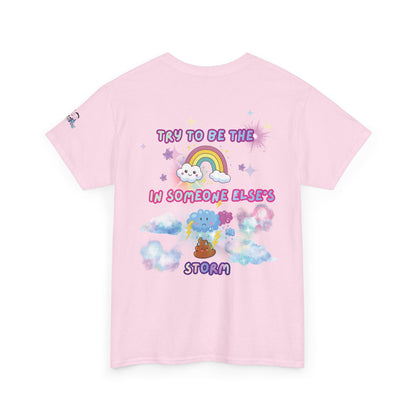 Rainbow Stars Tee — "Try to Be the Rainbow in Someone Else's Poo Storm" Positive Affirmation T-Shirt | PositiveHug