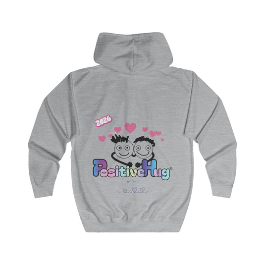 Grey Limited 2026 Piece - PositiveHug Logo Zip Hoodie