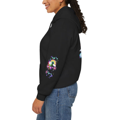 'Be the Rainbow in Someone Else's 💩 Storm' Rainbow Cloud Cute Graphic Hoodie | PositiveHug