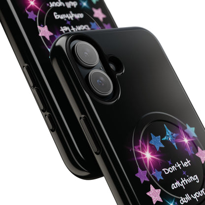 Affirmation Magnetic Phone Case — "Don't Let Anything Dull Your Sparkle" Starry Design | PositiveHug