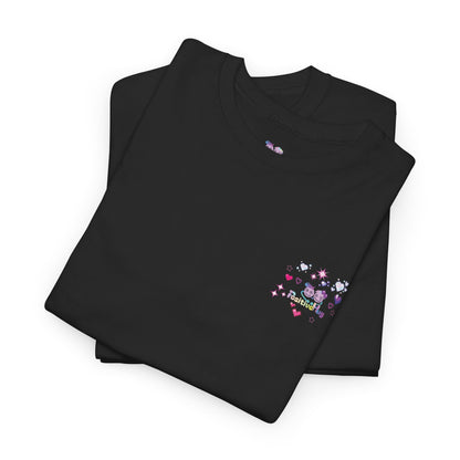 PositiveHug Logo Tee with Cute Chest Graphic  - Hearts and Stars