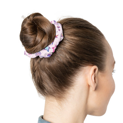 Pastel Star & Hearts Scrunchie — Cute Hair Accessory | PositiveHug
