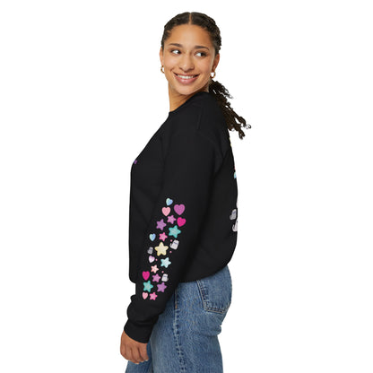 'You Were Born to Stand Out'  Cute Cat Sweatshirt with Print on Back and sleeve