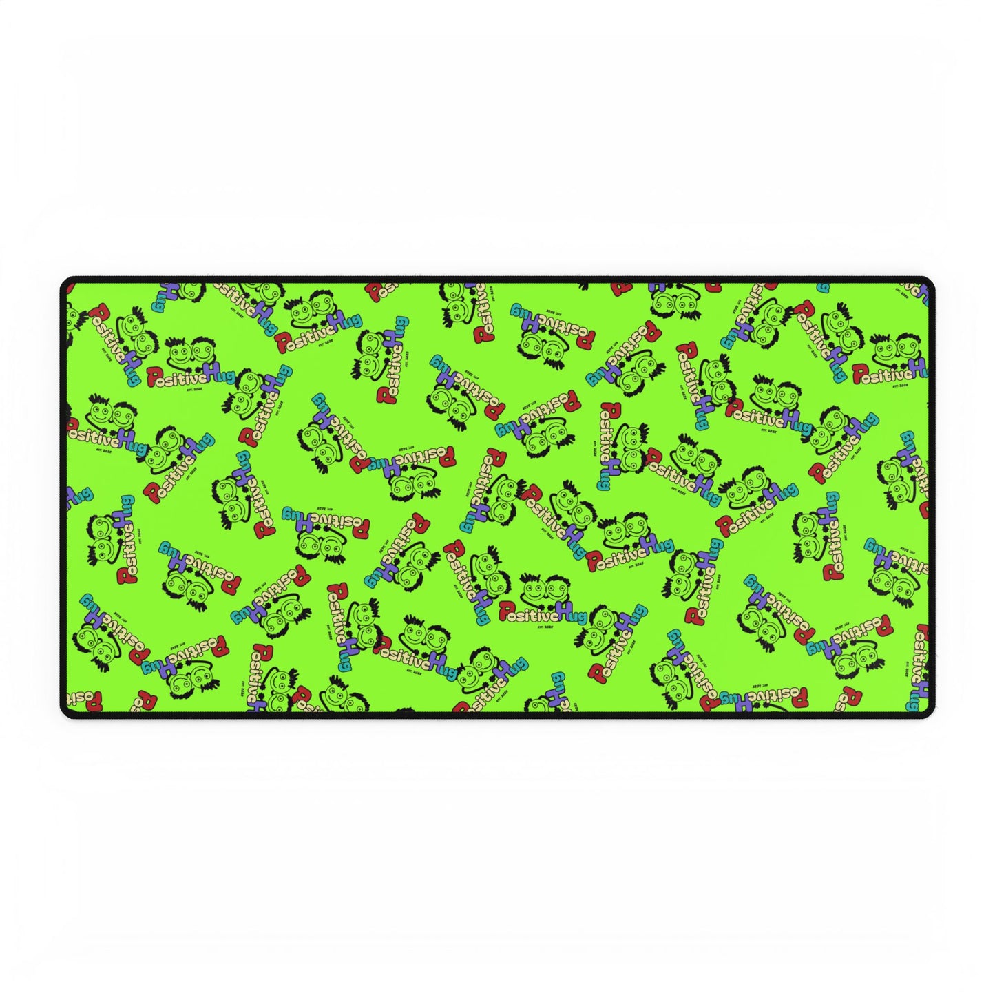 Colorful Desk Mat by PositiveHug - All Over Logo Design - Fun Office Decor Unique Gift Idea