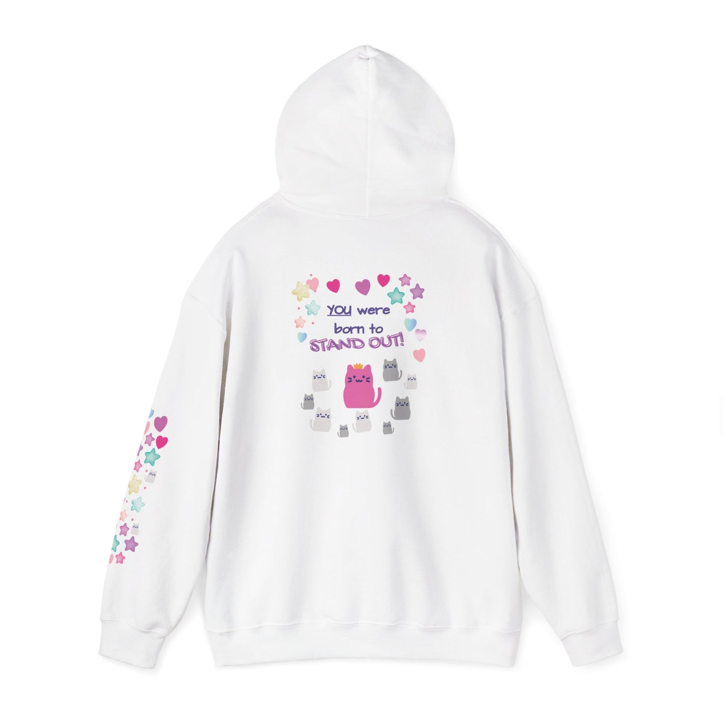 Cute Cat Graphic Hoodie — "You Were Born to Stand Out"