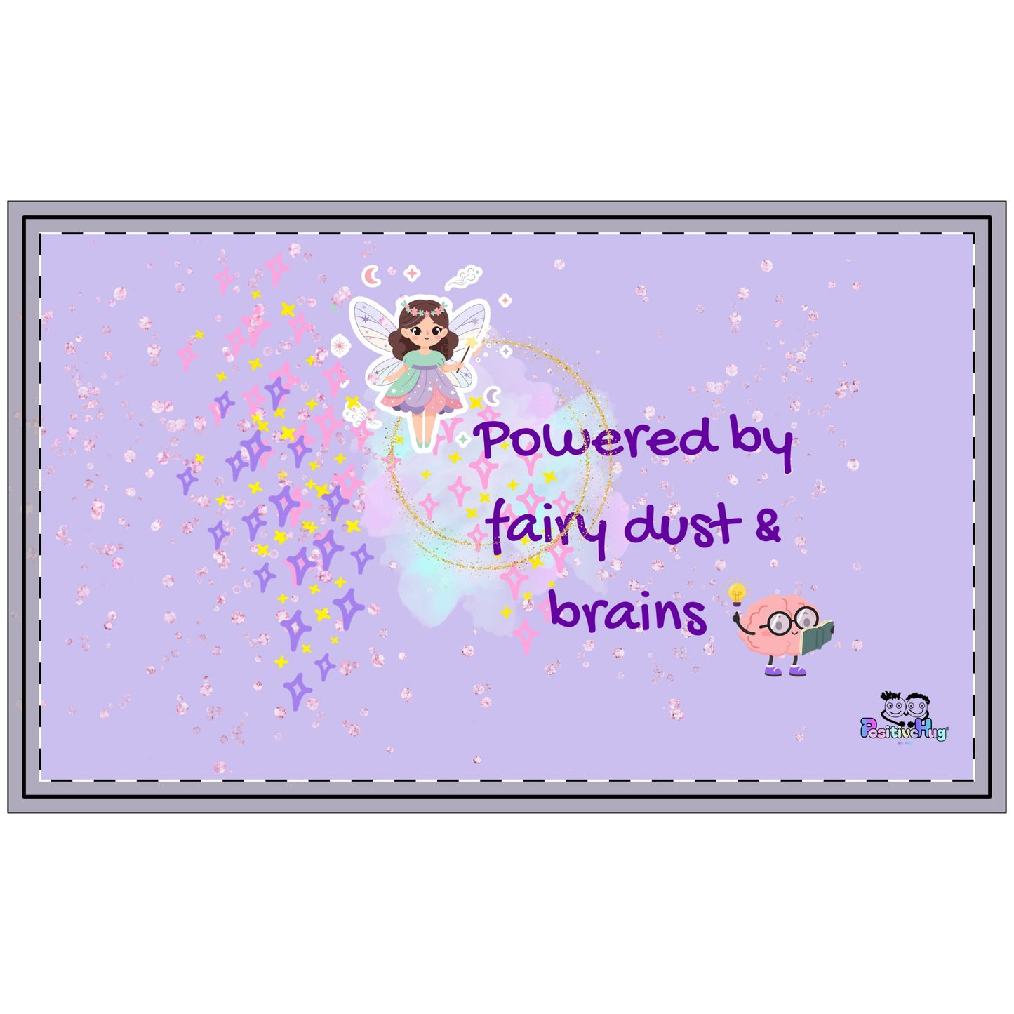 Doormat -  "Powered by Fairy Dust & Brains" Purple Welcome Mat