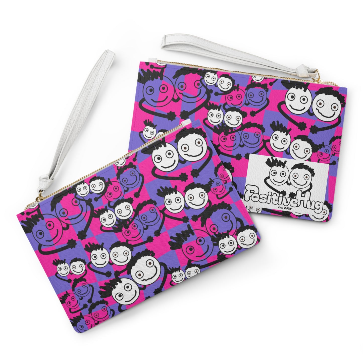 90's  Neon Clutch Bag by PositiveHug -Pink & Purple