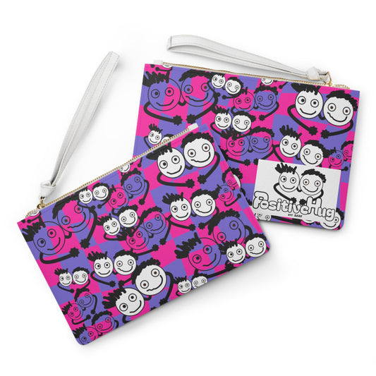 90's  Neon Clutch Bag by PositiveHug -Pink & Purple