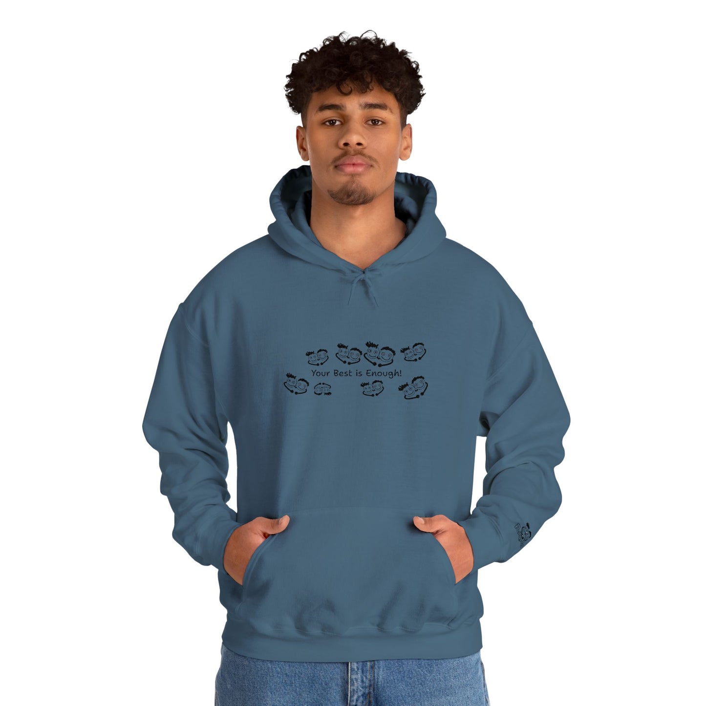 'Your Best is Enough!' Embroidered Unisex Heavy Blend™ Hooded Sweatshirt- Hoodie