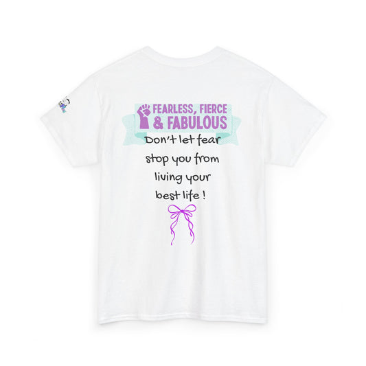 Motivational 'Don't Let Fear Stop You From Living Your Best Life' Tee - Inspirational Cute Bow Graphic