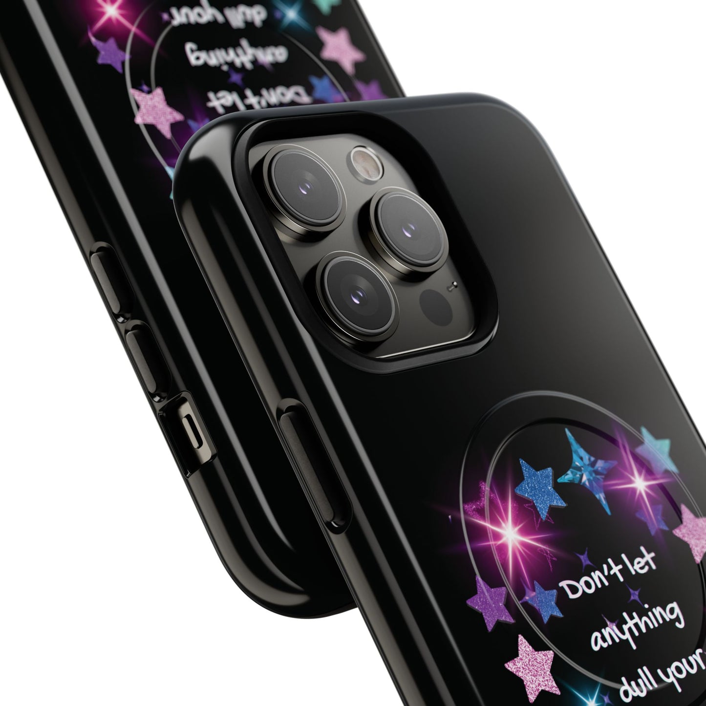 Affirmation Magnetic Phone Case — "Don't Let Anything Dull Your Sparkle" Starry Design | PositiveHug