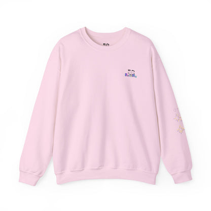 Never Giving Up motivational quote Sweatshirt | Pink speech bubble, stars, women supporting women