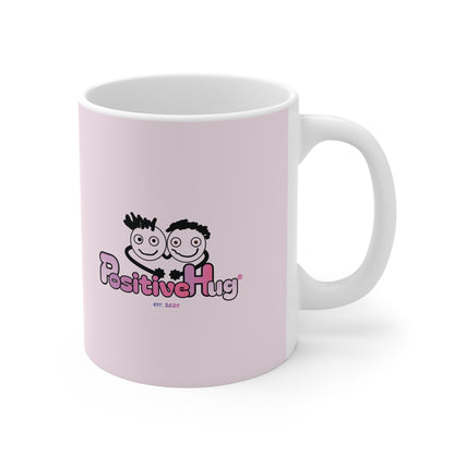"Pink? Yes. Brains? Absolutely." Inspirational Bold Text Ceramic Mug | 11oz | PositiveHug