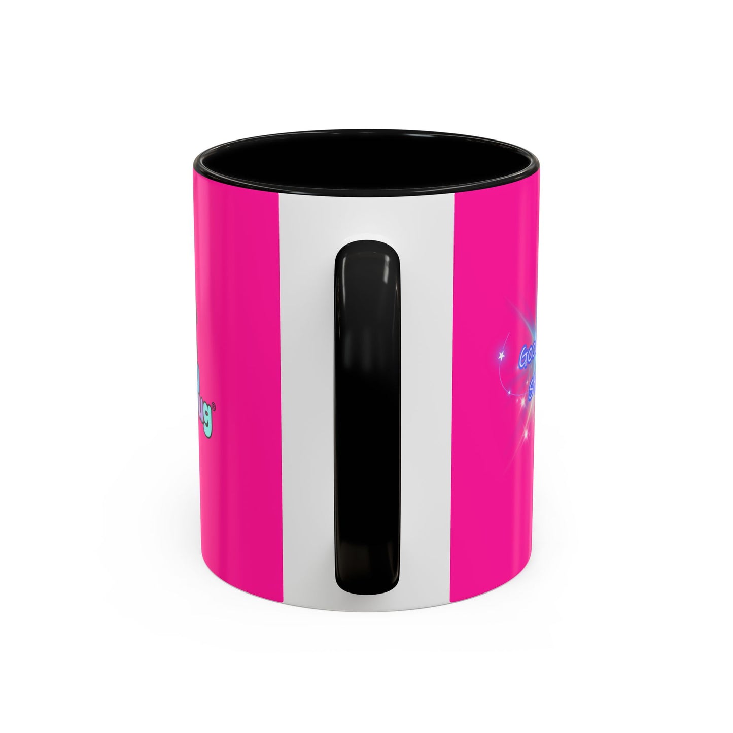 Bright Positivity - Good Morning Starshine' Cute Cheerful Coffee Mug by PositiveHug - Pink exterior