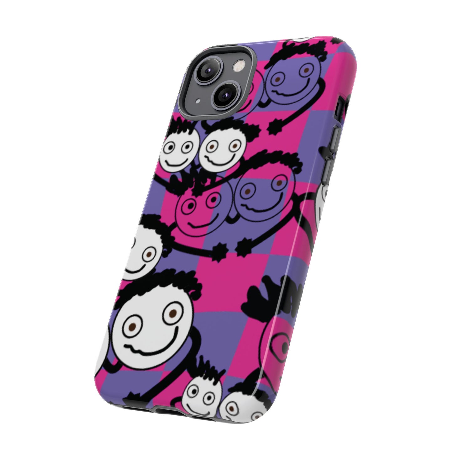 Positive Vibes Phone Case - By PositiveHug Happy, Colorful Tough Case - Pink & Purple