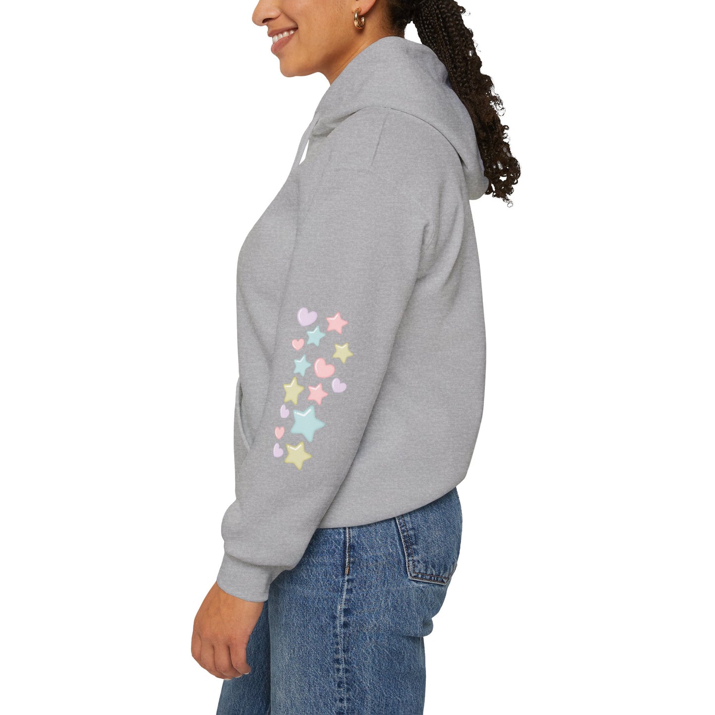 Kindness Is Your Strength  — Pastel Hearts & Stars Motivational Hoodie