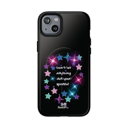 Affirmation Magnetic Phone Case — "Don't Let Anything Dull Your Sparkle" Starry Design | PositiveHug