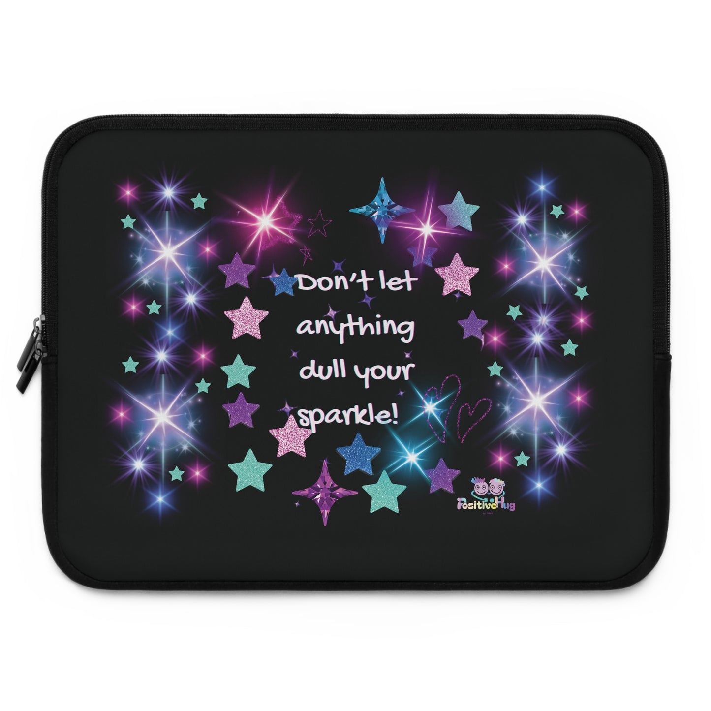 Sparkle Stars Laptop Sleeve — "Don't let anything dull your sparkle!" Inspirational Glitter Tech Case
