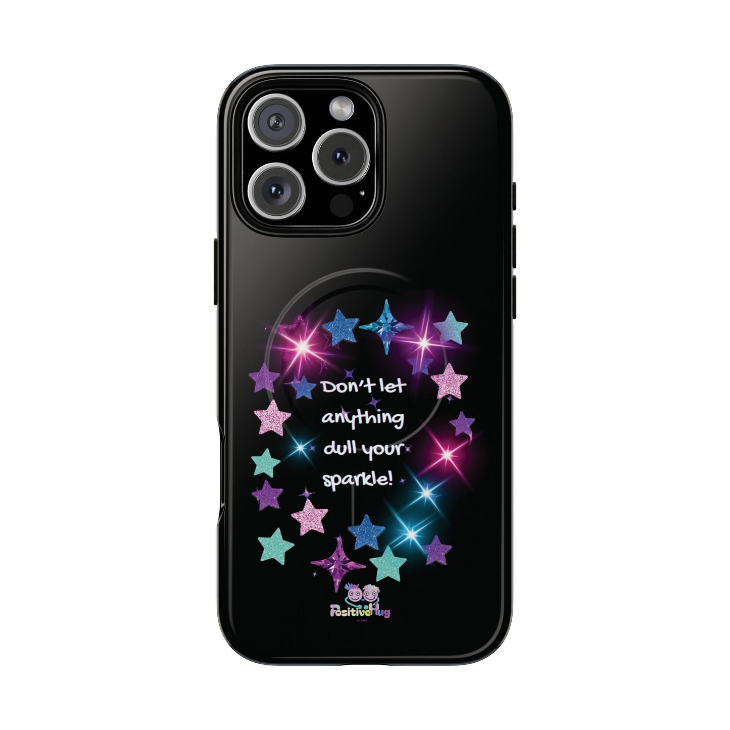 Affirmation Magnetic Phone Case — "Don't Let Anything Dull Your Sparkle" Starry Design | PositiveHug
