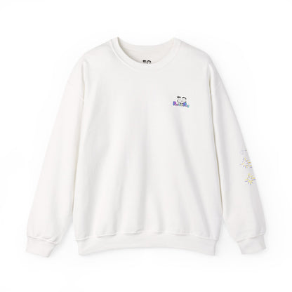 Never Giving Up motivational quote Sweatshirt | Pink speech bubble, stars, women supporting women