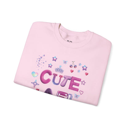 "Cute AF!" Kawaii Pastel Hearts & Stars Graphic Sweatshirt | PositiveHug
