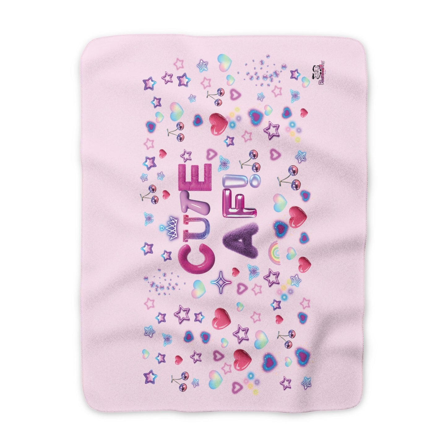 Cute AF Sherpa Blanket — Pink Heart & Stars Cosy Throw | PositiveHug