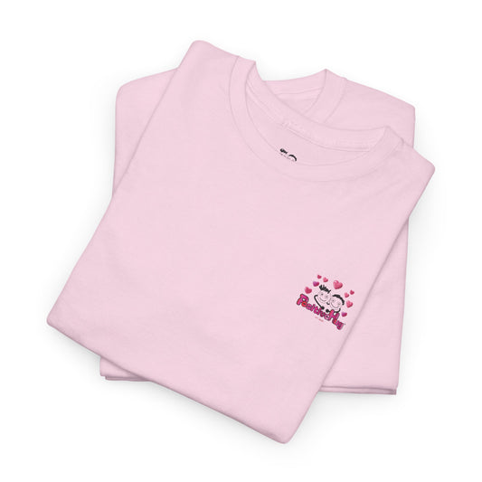 Cute PositiveHug logo with love hearts tee