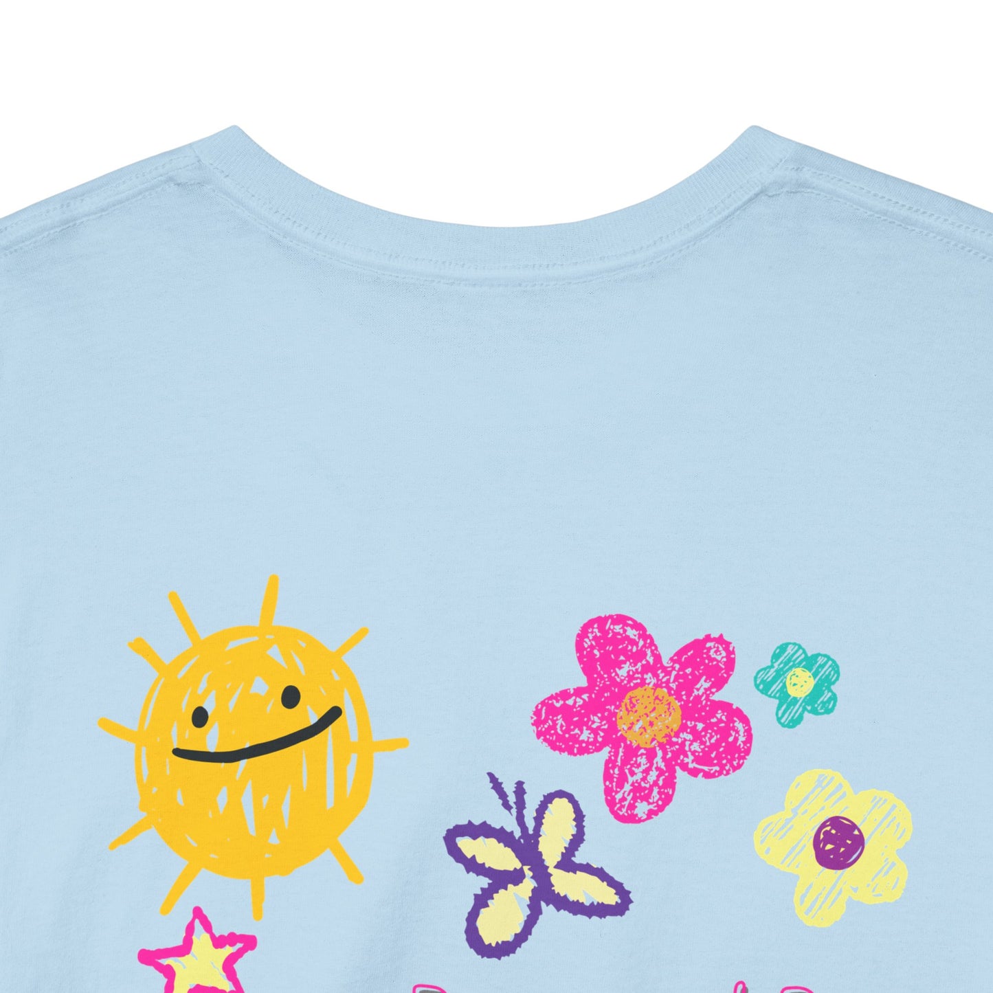 "Powered By Positivity & A Little Delulu" Cute Doodle Graphic Tee | PositiveHug