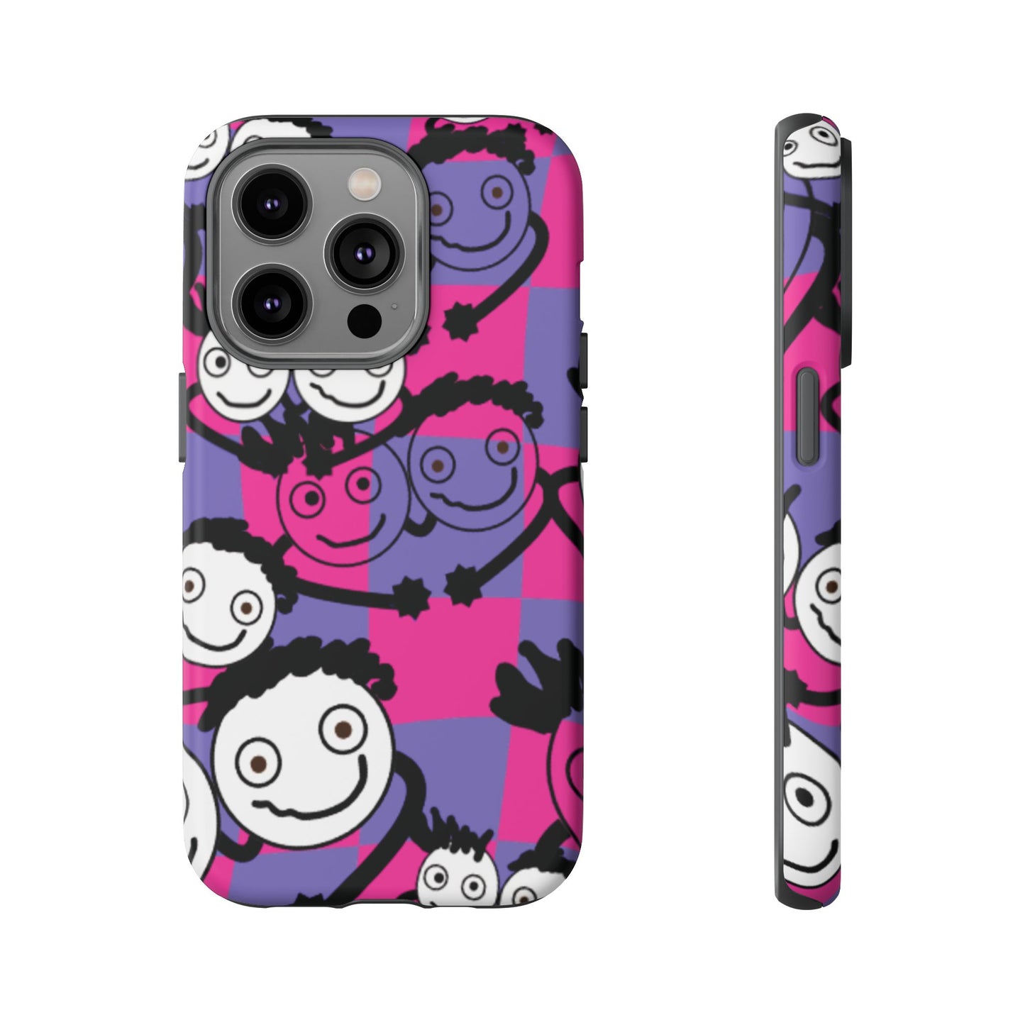 Positive Vibes Phone Case - By PositiveHug Happy, Colorful Tough Case - Pink & Purple