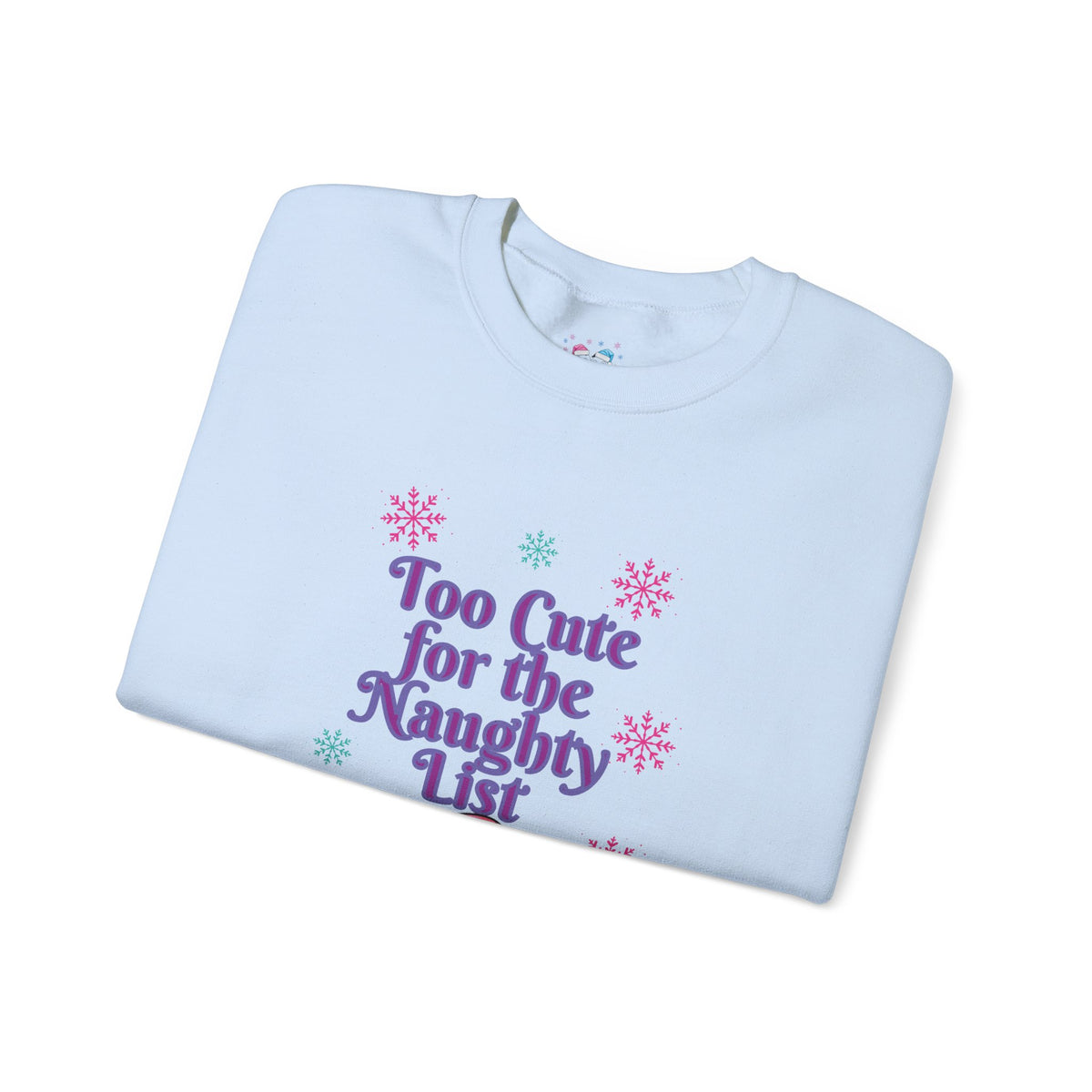 Christmas Cat Sweatshirt, Too Cute for the Naughty List | PositiveHug