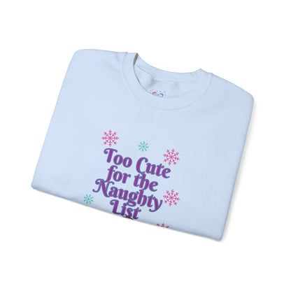Christmas Cat Sweatshirt, Too Cute for the Naughty List | PositiveHug